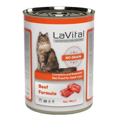 LaVital Biftekli Tahılsız Yetişkin Kedi Konservesi 400 gr