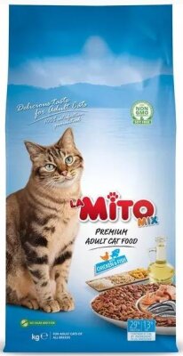 LaMito Mix Adult Cat Tavuklu ve Balıklı Renkli Taneli Yetişkin Kedi Maması 1 kg