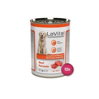 LaVital Adult Biftekli Bağışıklık Sistemi Destekleyici Yetişkin Köpek Konservesi 400 gr X 12 Adet