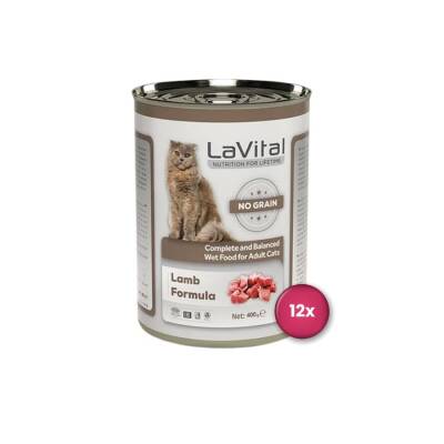 LaVital Adult Tahılsız Kuzu Etli Yetişkin Kedi Konservesi 400 gr X 12 Adet