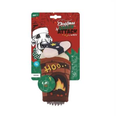 M-Pets Christmas Ödül Hazneli Çorap Peluş Köpek Oyuncağı