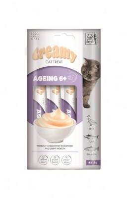 M-Pets Creamy Ageing 6+ Ördekli Somonlu ve Tuna Balıklı Kedi Ödülü 4x15 Gr