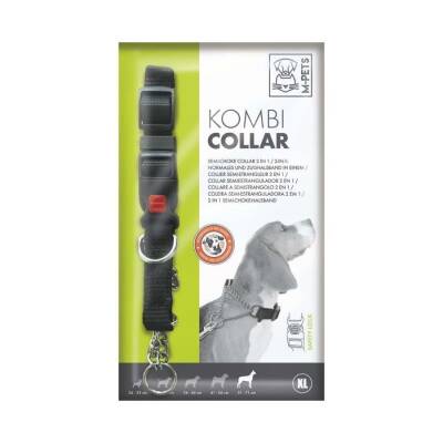 M-Pets Kombi 2in1 Köpek Eğitim Tasması Siyah XL