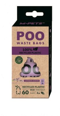 M-Pets Poo %100 Recycled Dışkı Poşeti Lavanta Kokulu 4x15 Yaprak