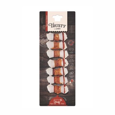M-Pets Trusty Extra Biftekli Düğüm Köpek Ödül Kemiği 105 gr 6,4 cm 7'li