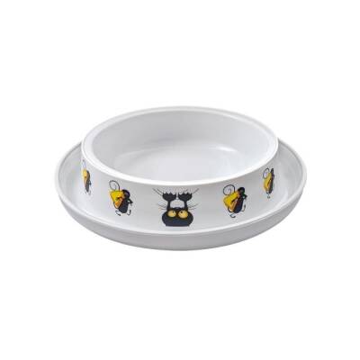 Moderna Trendy Kedi ve Fare Desenli Kedi Mama Kabı 210 Ml