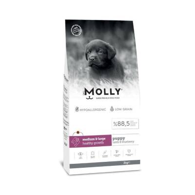 Molly Düşük Tahıllı Hypoallergenic Kuzulu ve Yaban Mersinli Orta ve Büyük Irk Yavru Köpek Maması 2 Kg