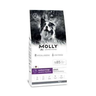 Molly Düşük Tahıllı Hypoallergenic Kuzulu ve Yaban Mersinli Orta ve Büyük Irk Yetişkin Köpek Maması 15 Kg