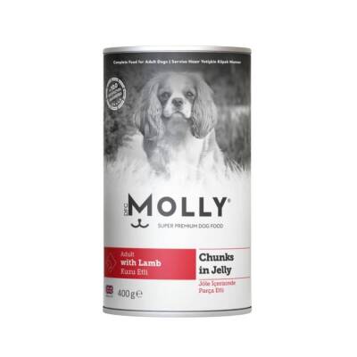 Molly Jöle İçinde Parça Kuzu Etli Yetişkin Köpek Konservesi 400 Gr