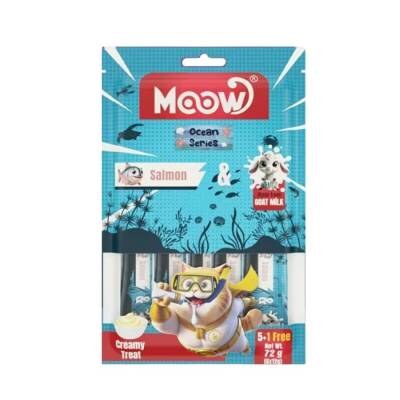 Moow Creamy Somonlu ve Keçi Sütlü Sıvı Krema Kedi Ödülü 6x12 gr