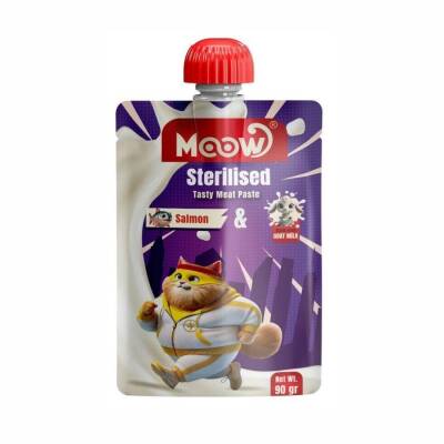 Moow Taze Somonlu ve Keçi Sütlü Kısırlaştırılmış Kedi Et Ezmesi 90 gr