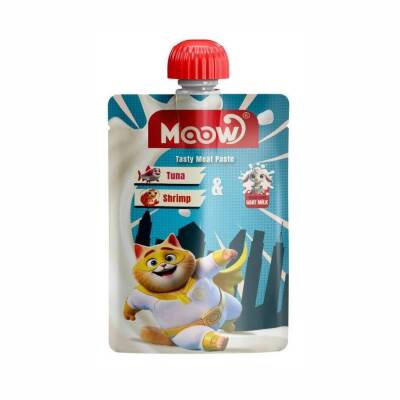 Moow Taze Ton Balıklı Karidesli ve Keçi Sütlü Kedi Et Ezmesi 90 gr