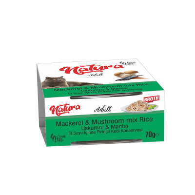 Natura Et Suyunda Mantarlı ve Uskumrulu Yetişkin Kedi Konservesi 70 gr
