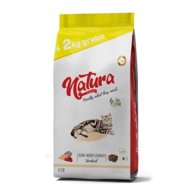 Natura Premium Somonlu Hamsili Yaban Mersinli Düşük Tahıllı Kısırlaştırılmış Yetişkin Kedi Maması 8 kg + 2 kg
