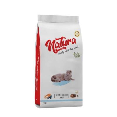 Natura Premium Somonlu Yaban Mersinli Düşük Tahıllı Yetişkin Kedi Maması 2,25 kg