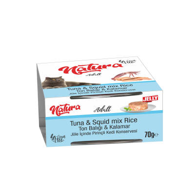 Natura Ton Balıklı Kalamarlı Yetişkin Kedi Konservesi 70 gr