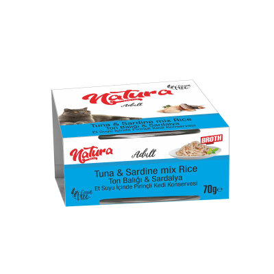 Natura Ton ve Sardalyalı Yetişkin Kedi Konservesi 70 gr