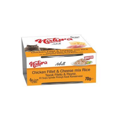 Natura Tavuk Fileto ve Peynirli Yetişkin Kedi Konservesi 70 gr