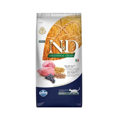 N&D Düşük Tahıllı Kuzu Etli Yaban Mersinli Kedi Maması 10 kg