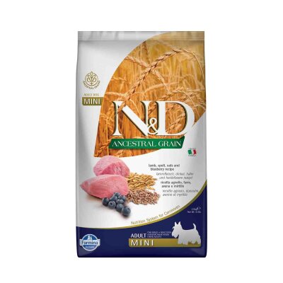 N&D Düşük Tahıllı Kuzu Etli Yaban Mersinli Küçük Irk Yetişkin Köpek Maması 2,5 kg