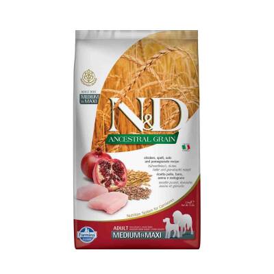 N&D Düşük Tahıllı Tavuklu Narlı Orta ve Büyük Irk Yetişkin Köpek Maması 2,5 kg