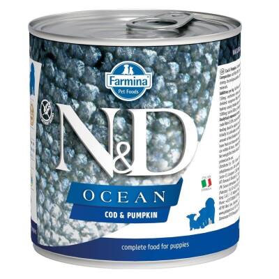 N&D Ocean Morina Balıklı ve Balkabaklı Yavru Köpek Konservesi 285 gr