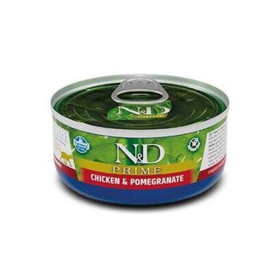 N&D Prime Tahılsız Tavuk ve Narlı Yetişkin Kedi Konservesi 70 gr