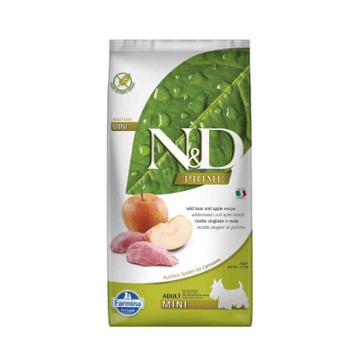 N&D Prime Tahılsız Yaban Domuzlu Elmalı Küçük Irk Yetişkin Köpek Maması 7 kg