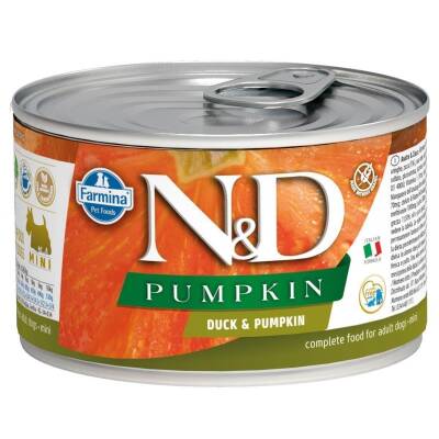 N&D Pumpkin Mini Balkabaklı ve Ördekli Yetişkin Köpek Konservesi 140 gr