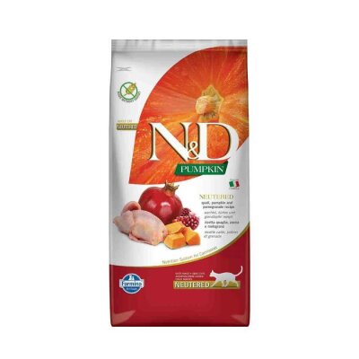 N&D Pumpkin Tahılsız Bıldırcın Etli Bal Kabaklı ve Narlı Kısırlaştırılmış Kedi Maması 10 kg