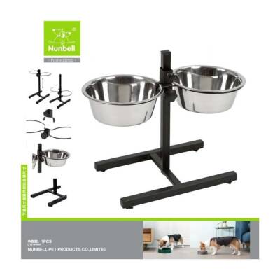 Nunbell Ayaklı İkili Çelik Mama Kabı 20 Cm