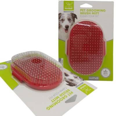 Nunbell Köpekler İçin Tüy Alıcı Masaj ve Yıkama Fırçası 14 cm