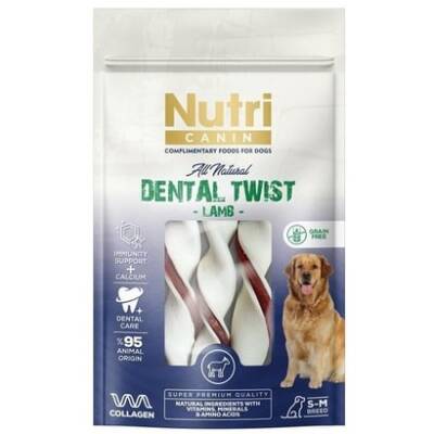 Nutri Canin Dental Twist Kuzu Etli Diş Sağlığı Köpek Ödülü 80 Gr