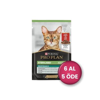 Pro Plan Pouch Sos İçinde Sığır Etli Kısırlaştırılmış Kedi Konservesi 85 gr (6 AL 5 ÖDE)