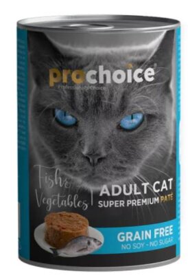 Prochoice Balık Etli Sebzeli Tahılsız Ezme Yetişkin Kedi Konservesi 400 gr