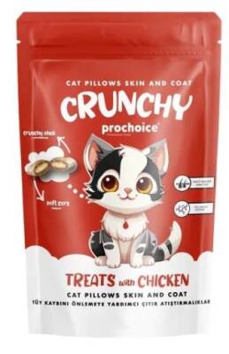 Prochoice Crunchy Skin & Coat Tüy Kaybını Önlemeye Yardımcı Tavuklu Kedi Ödül Maması 60 gr