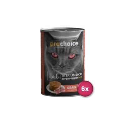 ProChoice Kısırlaştırılmış Kediler İçin Kuzulu Konserve Kedi Maması 400 gr X 6 Adet