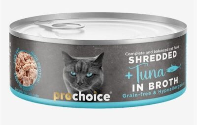 Prochoice Özel Sos İçerisinde Tiftiklenmiş Taze Ton Balıklı Yetişkin Kedi Konservesi 70 gr
