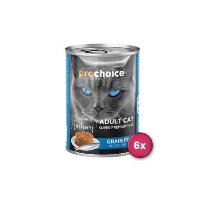 Prochoice Sardalyalı ve Hamsili Yetişkin Kedi Konservesi 400 gr 6 Adet