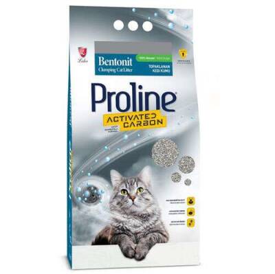 Proline Aktif Karbonlu İnce Taneli Topaklanan Bentonit Kedi Kumu 20 lt