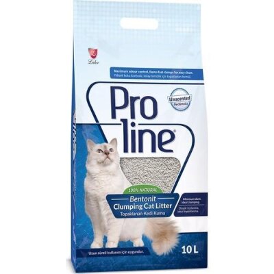 Proline Kokusuz İnce Taneli Topaklanan Bentonit Kedi Kumu 10 lt