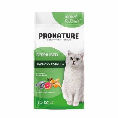 Pronature Hamsili ve Pirinçli Kısırlaştırılmış Yetişkin Kedi Maması 1,5 Kg