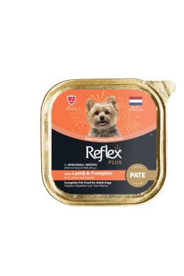 Reflex Plus Alu Tray Kuzu Etli ve Bal Kabaklı Pate Kıyılmış Küçük Irk Yetişkin Köpek Konservesi 85 gr