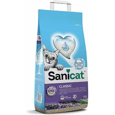 Sanicat Classic Lavantalı Oksijen Kontrollü Emici Topaklanan Bentonit Kedi Kumu 10 lt