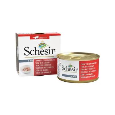 Schesir Jel İçinde Ton Balıklı & Karidesli Yetişkin Kedi Konservesi 85 gr