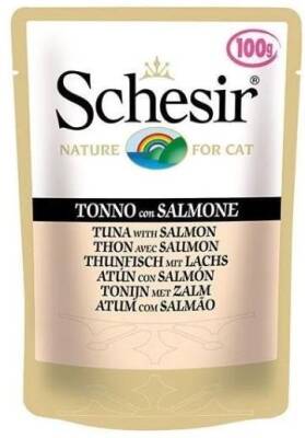 Schesir Jelly Pouch Ton Balıklı Somonlu Yetişkin Kedi Konservesi 100 gr