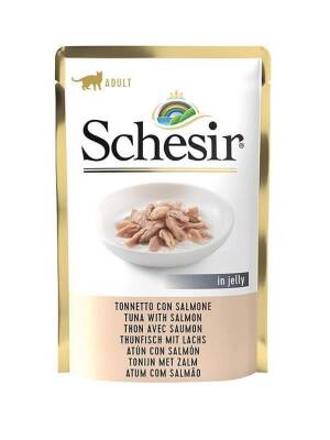 Schesir Pouch Jelly Ton Balıklı Somonlu Kıyılmış Kedi Konservesi 85 gr