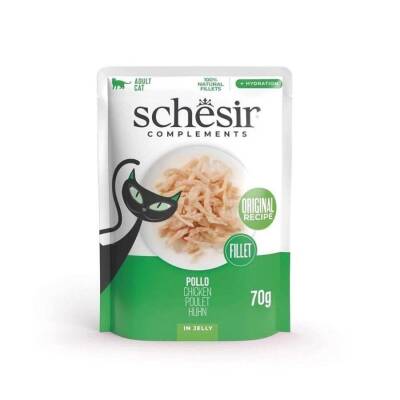 Schesir Pouch Jöle İçinde Tavuk Filetolu Yetişkin Kedi Konservesi 85 gr