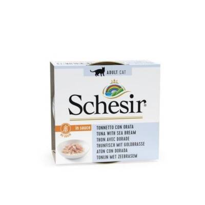 Schesir Sos İçinde Ton Balıklı ve Çipuralı Yetişkin Kedi Konservesi 70 gr