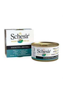 Schesir Ton Balığı ve Sarı Kuyruk Balıklı Jöleli Kedi Konservesi 85 gr